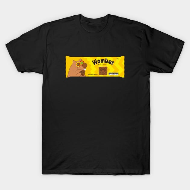 Wombat Biscuits Packaging Design T-Shirt by wombatbiscuits